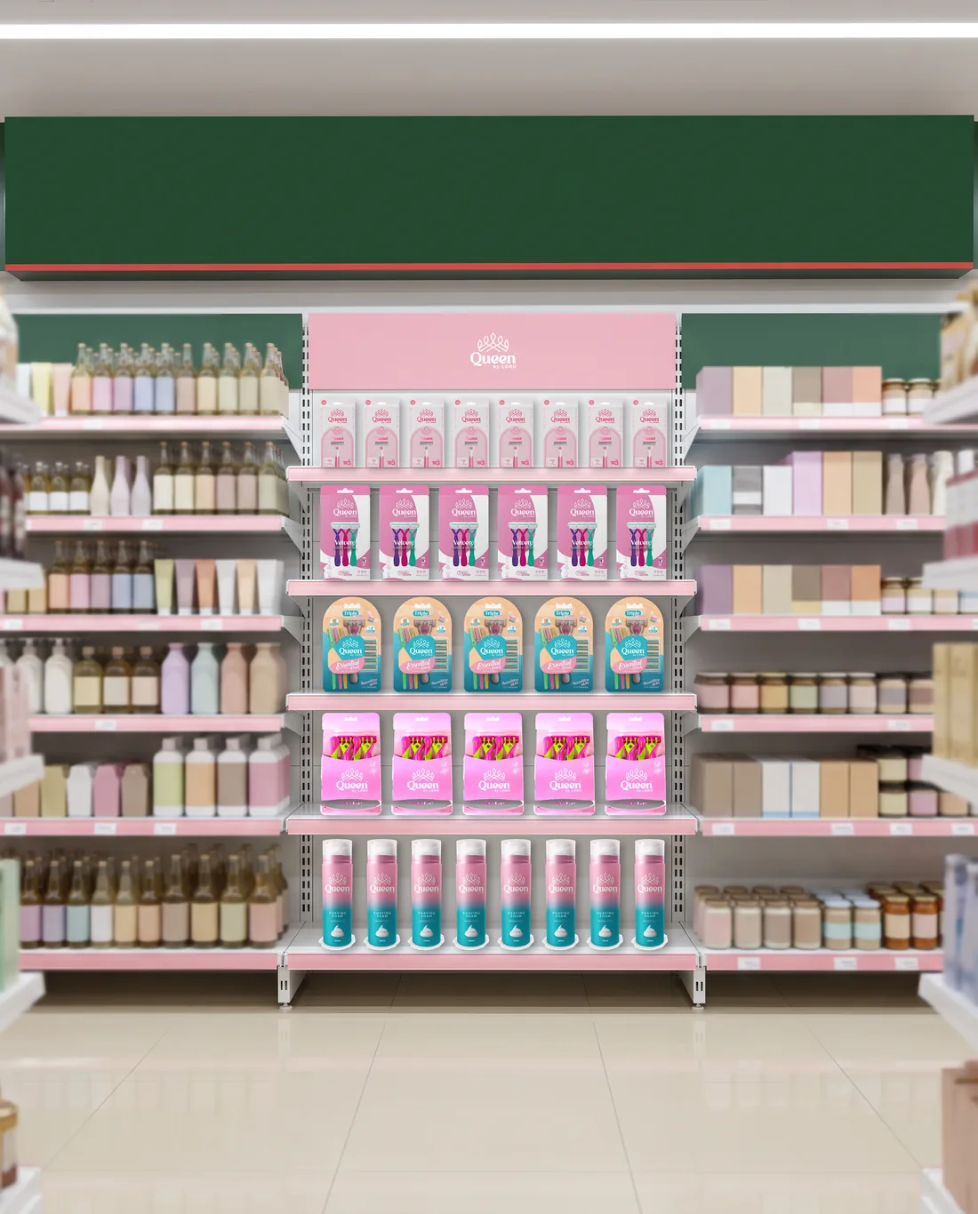 Women's shaving, the Queen block on a Panda bay
